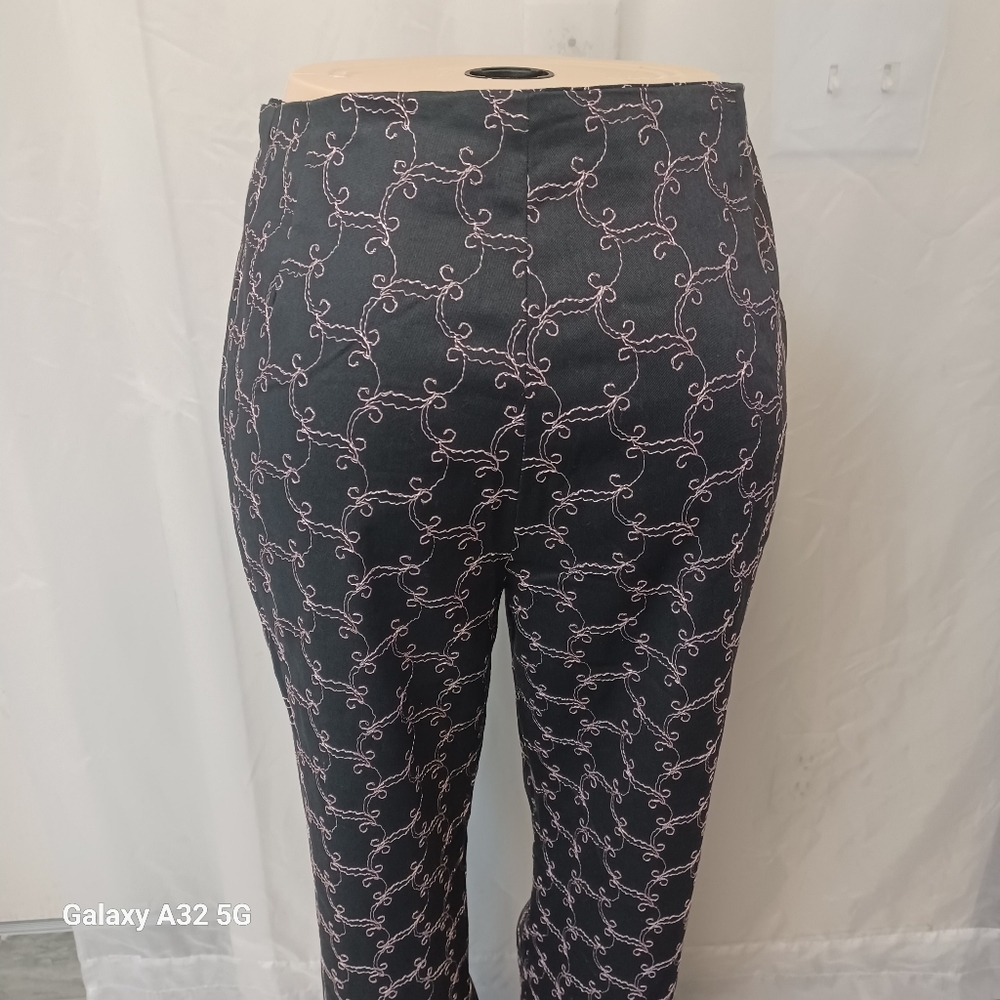 Alanni by Donny  Brook Size 12 Stylish Black Patterned Women's Pants - Picture 4 of 13